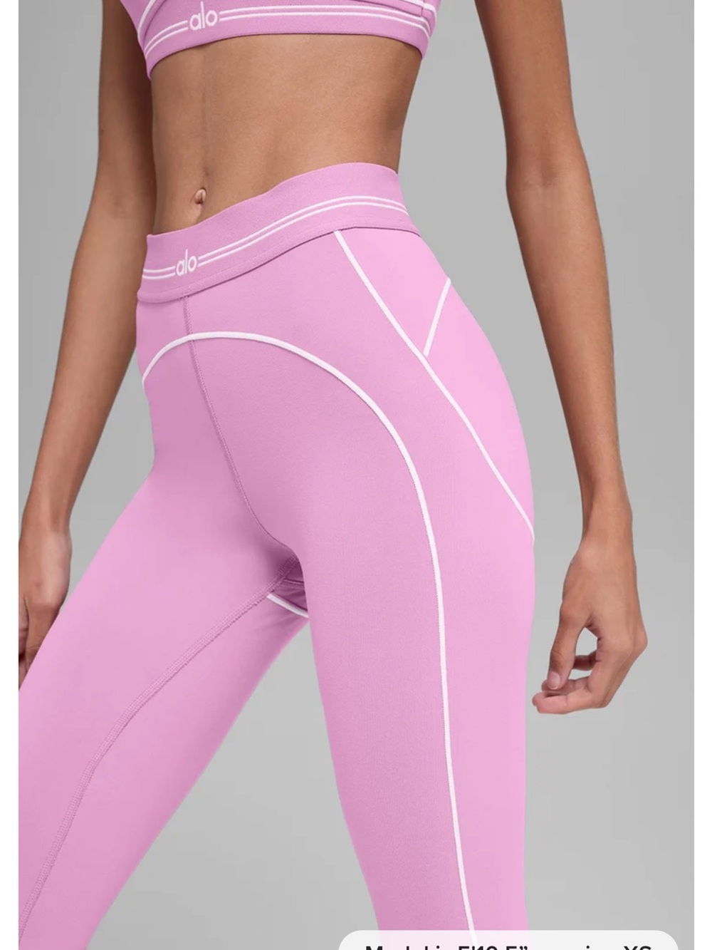 Alo Yoga Airbrush Heart Throb Leggings Candy Heart Pink White XXS NWT